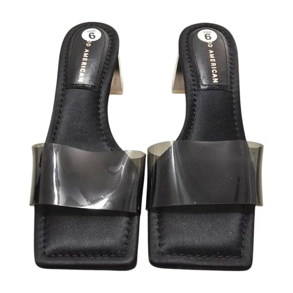 Good American Square Toe Ombre Block Heel Slide Sandals Sz 6 - Picture 2 of 9